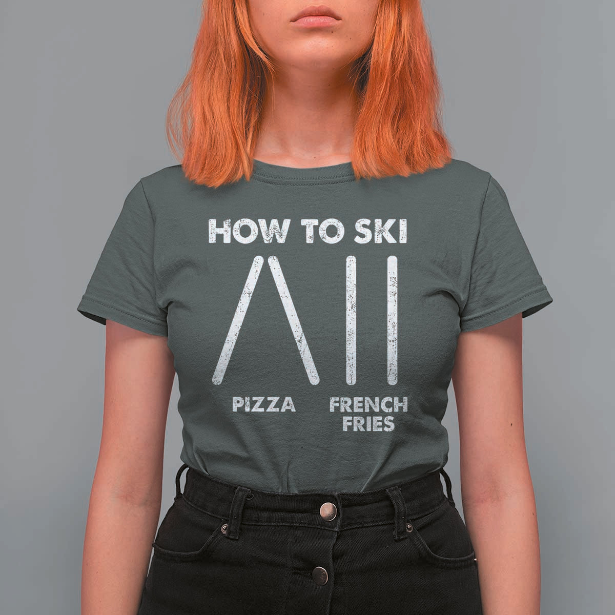 Funny Skiing Instructor T Shirt For Women How To Ski Food Lover Winter Sport - Wonder Print Shop