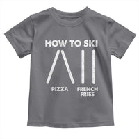 Funny Skiing Instructor Toddler T Shirt How To Ski Food Lover Winter Sport - Wonder Print Shop