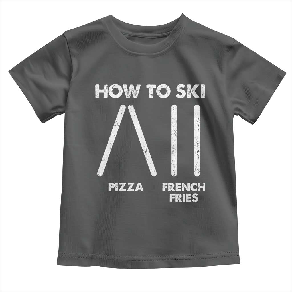 Funny Skiing Instructor Toddler T Shirt How To Ski Food Lover Winter Sport - Wonder Print Shop