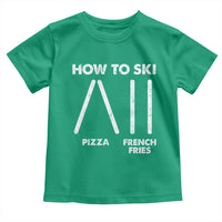 Funny Skiing Instructor Toddler T Shirt How To Ski Food Lover Winter Sport - Wonder Print Shop