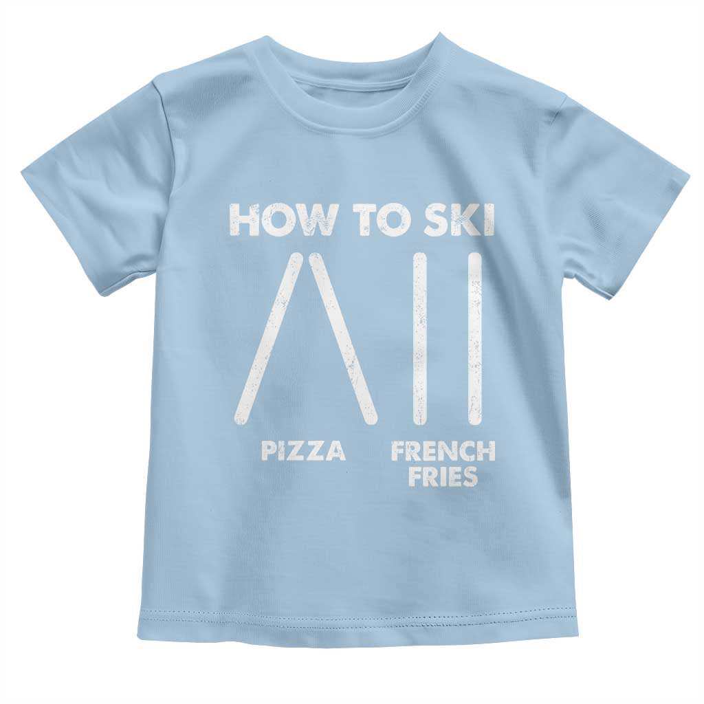 Funny Skiing Instructor Toddler T Shirt How To Ski Food Lover Winter Sport - Wonder Print Shop