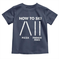 Funny Skiing Instructor Toddler T Shirt How To Ski Food Lover Winter Sport - Wonder Print Shop