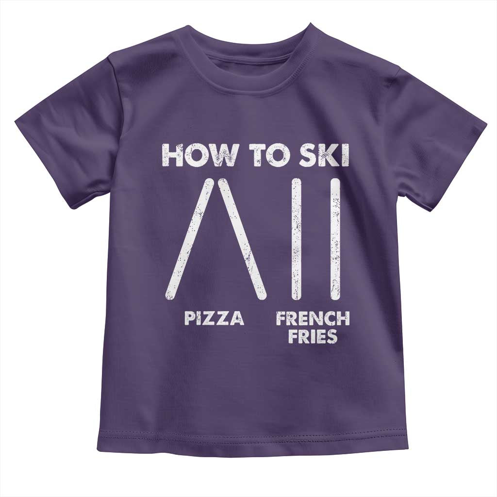 Funny Skiing Instructor Toddler T Shirt How To Ski Food Lover Winter Sport - Wonder Print Shop