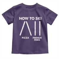 Funny Skiing Instructor Toddler T Shirt How To Ski Food Lover Winter Sport - Wonder Print Shop