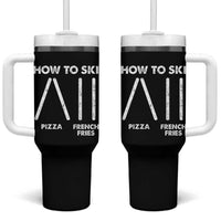 Funny Skiing Instructor Tumbler With Handle How To Ski Food Lover Winter Sport - Wonder Print Shop