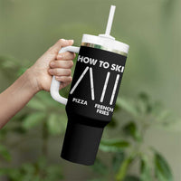 Funny Skiing Instructor Tumbler With Handle How To Ski Food Lover Winter Sport - Wonder Print Shop