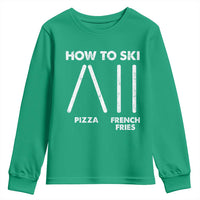 Funny Skiing Instructor Youth Sweatshirt How To Ski Food Lover Winter Sport - Wonder Print Shop