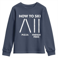 Funny Skiing Instructor Youth Sweatshirt How To Ski Food Lover Winter Sport - Wonder Print Shop