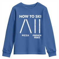Funny Skiing Instructor Youth Sweatshirt How To Ski Food Lover Winter Sport - Wonder Print Shop