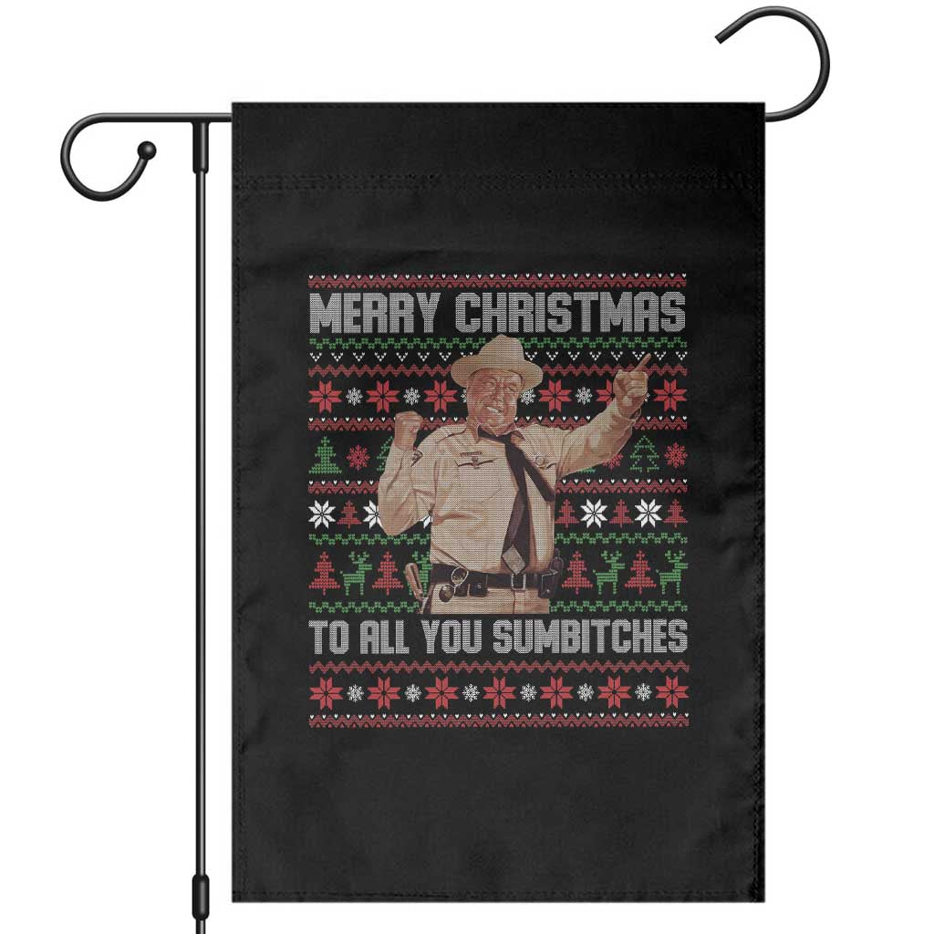 Merry Christmas To All You Sumbitches Garden Flag Funny Smokey Xmas Movie The Bandit - Wonder Print Shop