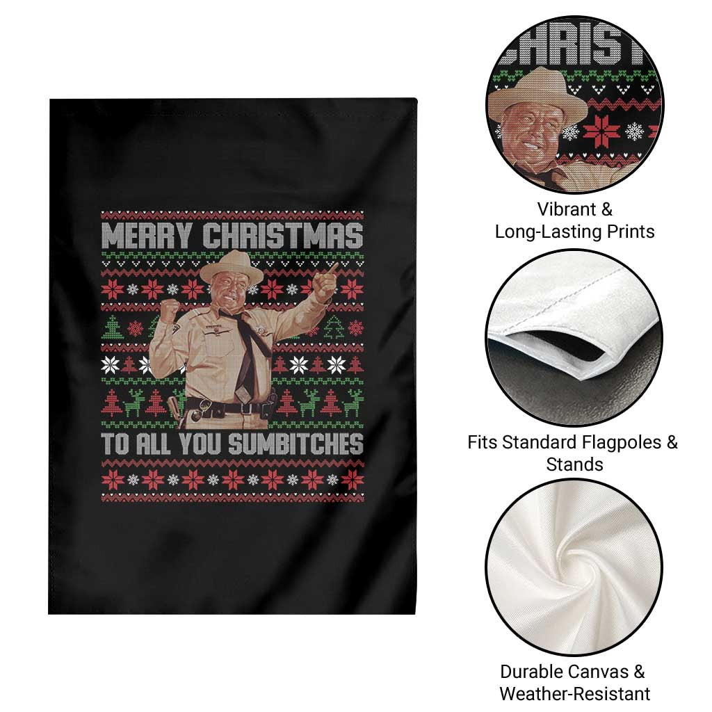 Merry Christmas To All You Sumbitches Garden Flag Funny Smokey Xmas Movie The Bandit - Wonder Print Shop