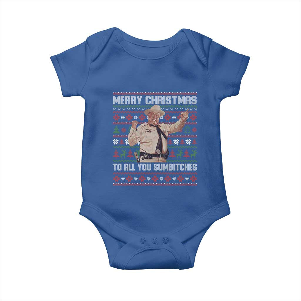 Merry Christmas To All You Sumbitches Baby Onesie Funny Smokey Xmas Movie The Bandit - Wonder Print Shop