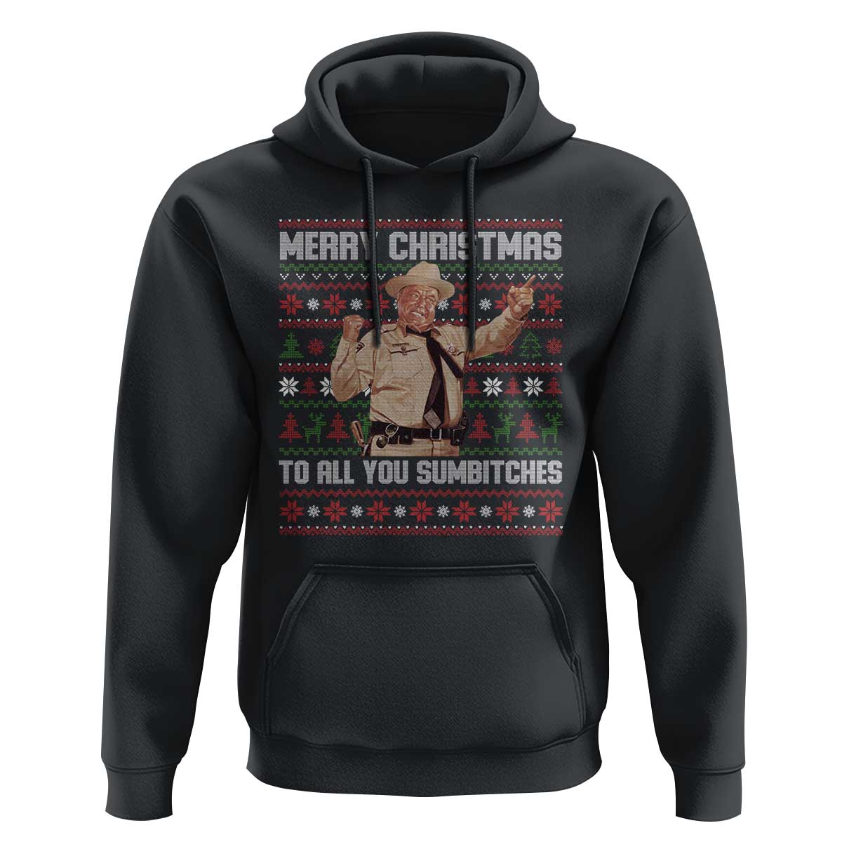 Merry Christmas To All You Sumbitches Hoodie Funny Smokey Xmas Movie The Bandit - Wonder Print Shop