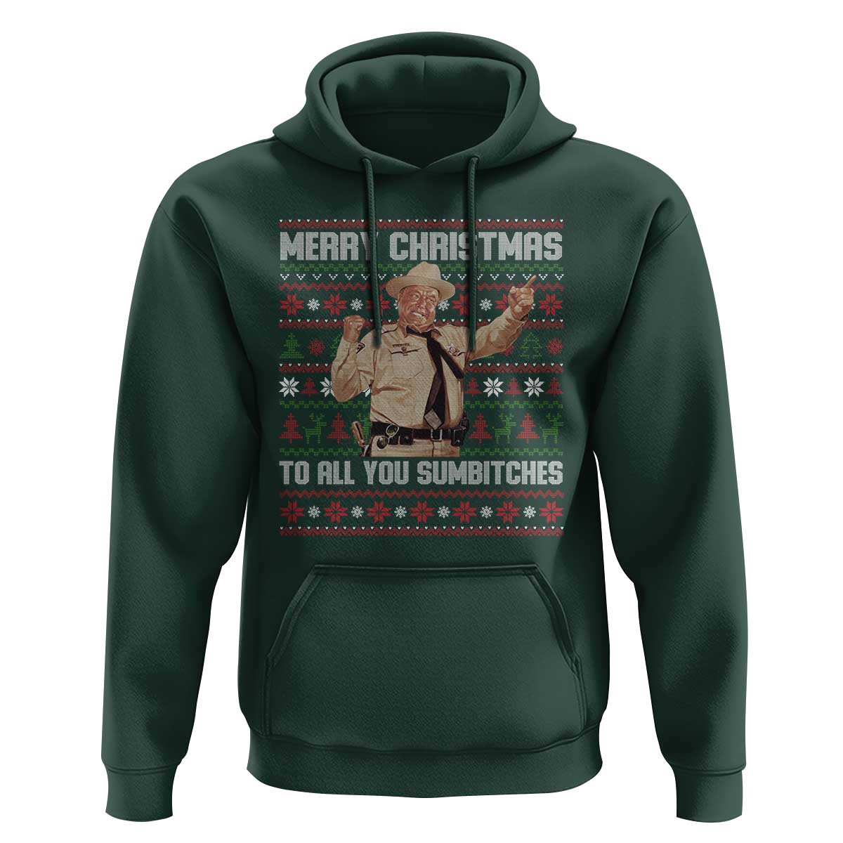Merry Christmas To All You Sumbitches Hoodie Funny Smokey Xmas Movie The Bandit - Wonder Print Shop