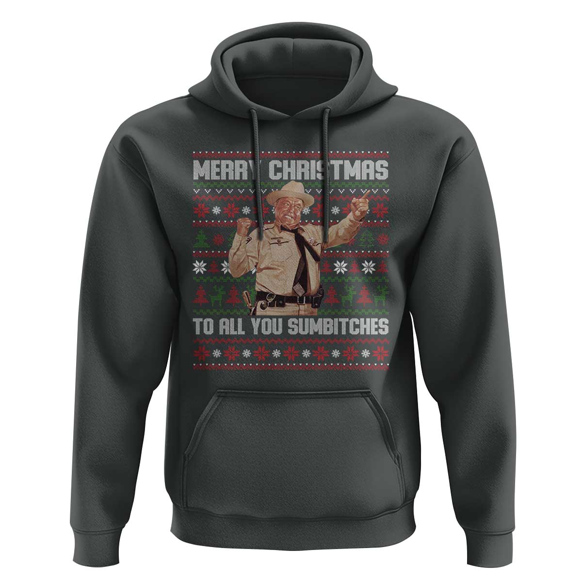 Merry Christmas To All You Sumbitches Hoodie Funny Smokey Xmas Movie The Bandit - Wonder Print Shop