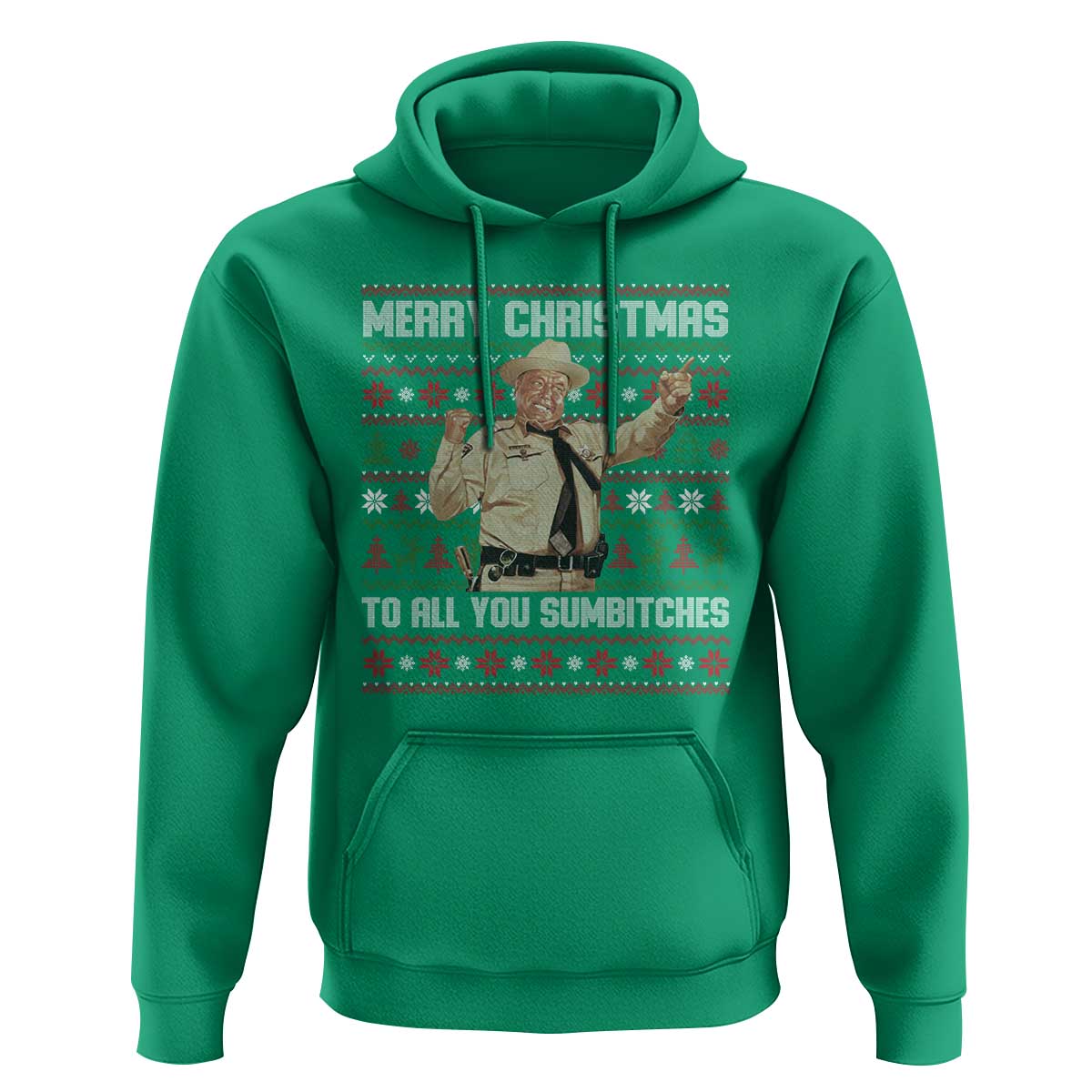 Merry Christmas To All You Sumbitches Hoodie Funny Smokey Xmas Movie The Bandit - Wonder Print Shop
