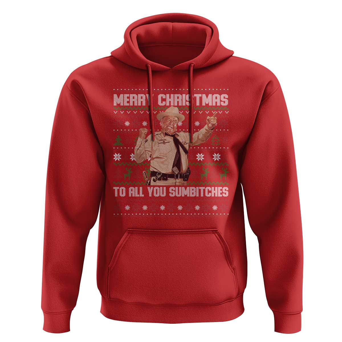 Merry Christmas To All You Sumbitches Hoodie Funny Smokey Xmas Movie The Bandit - Wonder Print Shop