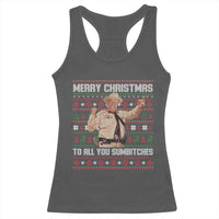 Merry Christmas To All You Sumbitches Racerback Tank Top Funny Smokey Xmas Movie The Bandit - Wonder Print Shop