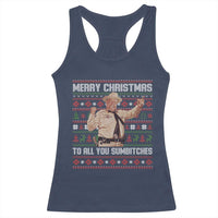 Merry Christmas To All You Sumbitches Racerback Tank Top Funny Smokey Xmas Movie The Bandit - Wonder Print Shop