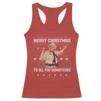 Merry Christmas To All You Sumbitches Racerback Tank Top Funny Smokey Xmas Movie The Bandit - Wonder Print Shop