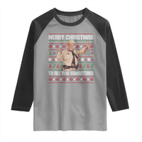 Merry Christmas To All You Sumbitches Raglan Shirt Funny Smokey Xmas Movie The Bandit - Wonder Print Shop