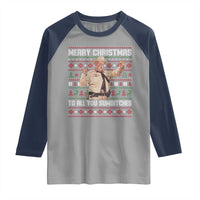 Merry Christmas To All You Sumbitches Raglan Shirt Funny Smokey Xmas Movie The Bandit - Wonder Print Shop