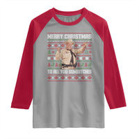 Merry Christmas To All You Sumbitches Raglan Shirt Funny Smokey Xmas Movie The Bandit - Wonder Print Shop