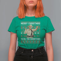 Merry Christmas To All You Sumbitches T Shirt For Women Funny Smokey Xmas Movie The Bandit - Wonder Print Shop
