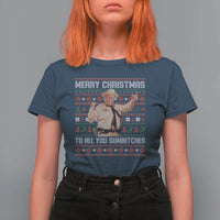 Merry Christmas To All You Sumbitches T Shirt For Women Funny Smokey Xmas Movie The Bandit - Wonder Print Shop