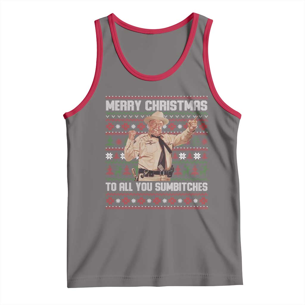 Merry Christmas To All You Sumbitches Tank Top Funny Smokey Xmas Movie The Bandit - Wonder Print Shop