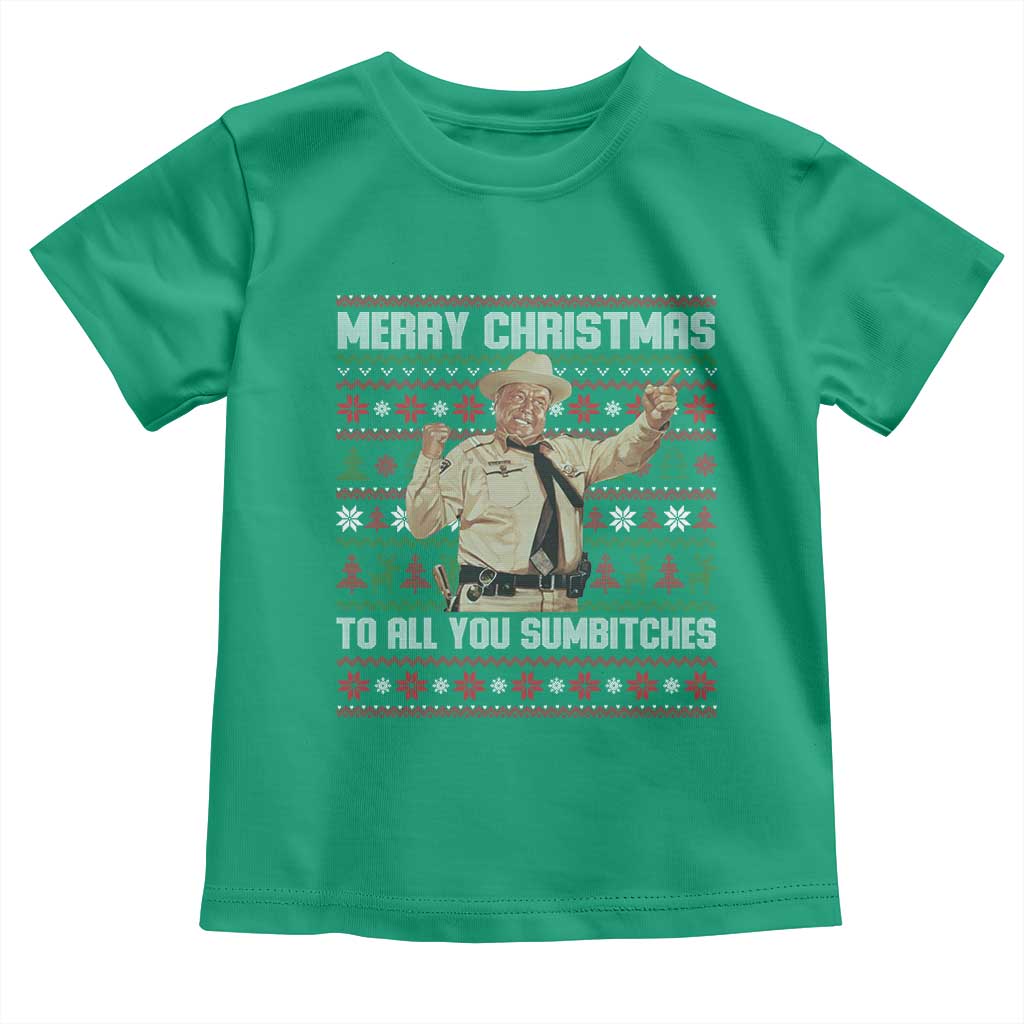 Merry Christmas To All You Sumbitches Toddler T Shirt Funny Smokey Xmas Movie The Bandit - Wonder Print Shop