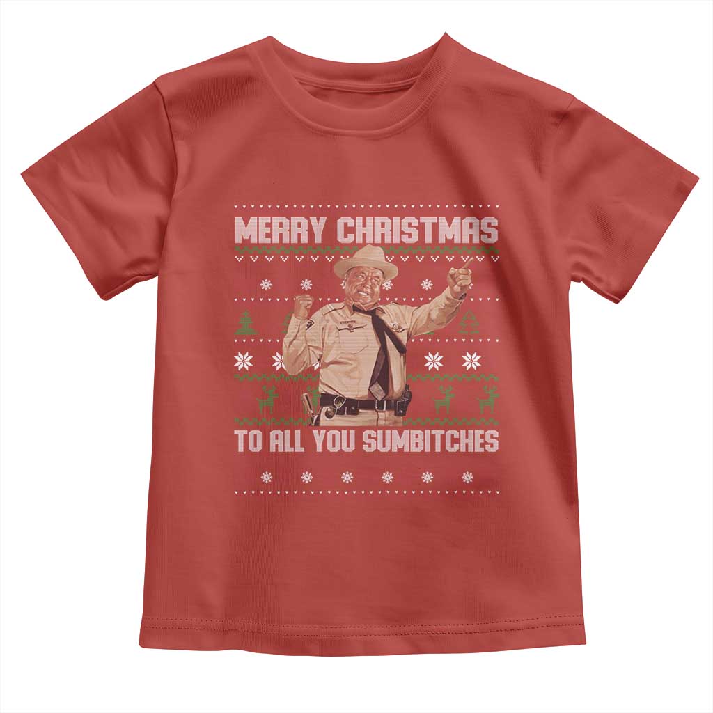 Merry Christmas To All You Sumbitches Toddler T Shirt Funny Smokey Xmas Movie The Bandit - Wonder Print Shop
