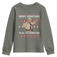 Merry Christmas To All You Sumbitches Youth Sweatshirt Funny Smokey Xmas Movie The Bandit - Wonder Print Shop