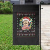 Funny Chit Christmas Garden Flag Merry Chit Mas Do It Lady Xmas Wreath - Wonder Print Shop