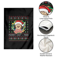 Funny Chit Christmas Garden Flag Merry Chit Mas Do It Lady Xmas Wreath - Wonder Print Shop