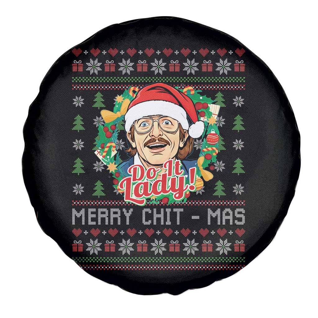 Funny Chit Christmas Spare Tire Cover Merry Chit Mas Do It Lady Xmas Wreath - Wonder Print Shop