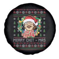 Funny Chit Christmas Spare Tire Cover Merry Chit Mas Do It Lady Xmas Wreath - Wonder Print Shop