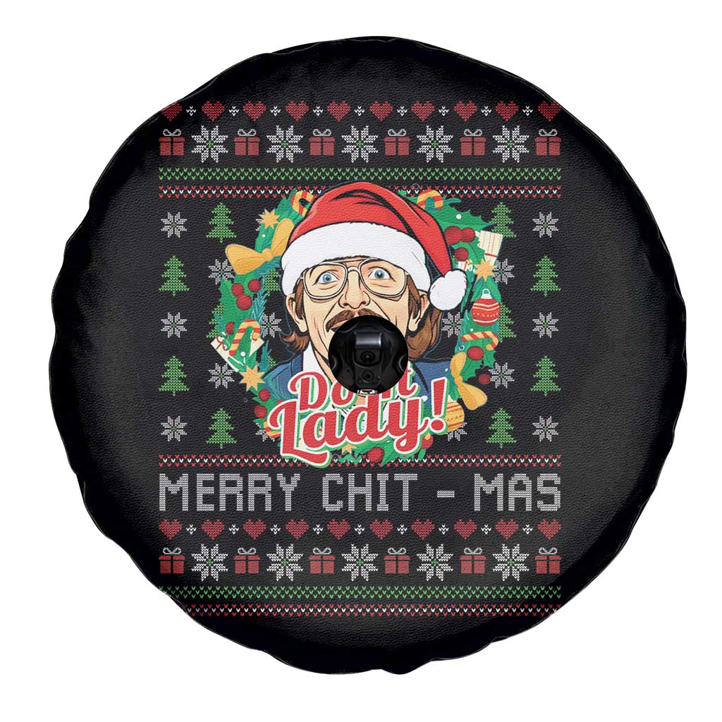 Funny Chit Christmas Spare Tire Cover Merry Chit Mas Do It Lady Xmas Wreath - Wonder Print Shop