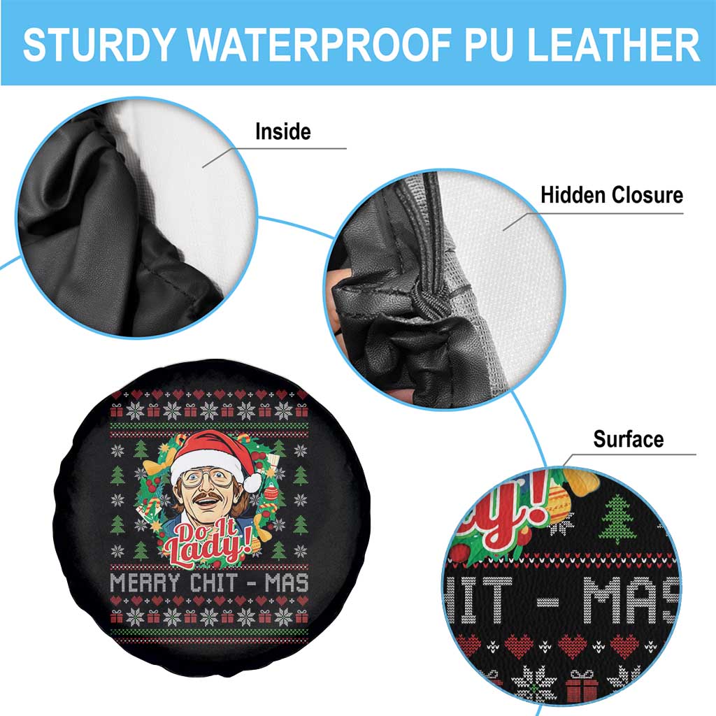 Funny Chit Christmas Spare Tire Cover Merry Chit Mas Do It Lady Xmas Wreath - Wonder Print Shop