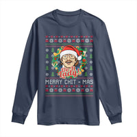 Funny Chit Christmas Long Sleeve Shirt Merry Chit Mas Do It Lady Xmas Wreath - Wonder Print Shop