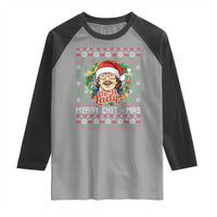 Funny Chit Christmas Raglan Shirt Merry Chit Mas Do It Lady Xmas Wreath - Wonder Print Shop