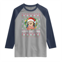 Funny Chit Christmas Raglan Shirt Merry Chit Mas Do It Lady Xmas Wreath - Wonder Print Shop