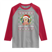 Funny Chit Christmas Raglan Shirt Merry Chit Mas Do It Lady Xmas Wreath - Wonder Print Shop