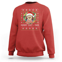 Funny Chit Christmas Sweatshirt Merry Chit Mas Do It Lady Xmas Wreath - Wonder Print Shop