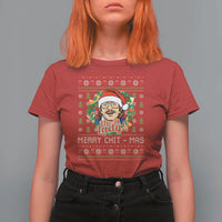 Funny Chit Christmas T Shirt For Women Merry Chit Mas Do It Lady Xmas Wreath - Wonder Print Shop