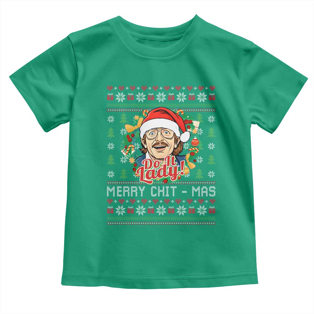 Funny Chit Christmas Toddler T Shirt Merry Chit Mas Do It Lady Xmas Wreath - Wonder Print Shop
