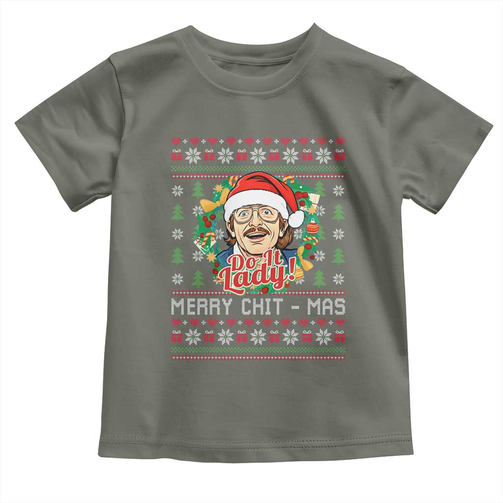 Funny Chit Christmas Toddler T Shirt Merry Chit Mas Do It Lady Xmas Wreath - Wonder Print Shop
