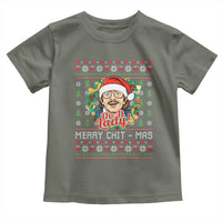 Funny Chit Christmas Toddler T Shirt Merry Chit Mas Do It Lady Xmas Wreath - Wonder Print Shop