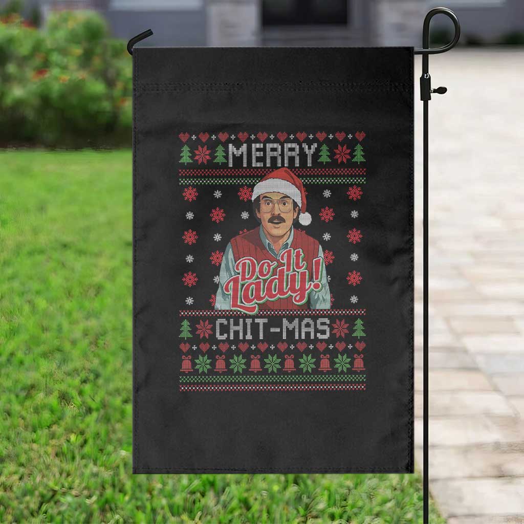 Funny Chit Christmas Garden Flag Merry Chit Mas Do It Lady Ugly Xmas - Wonder Print Shop