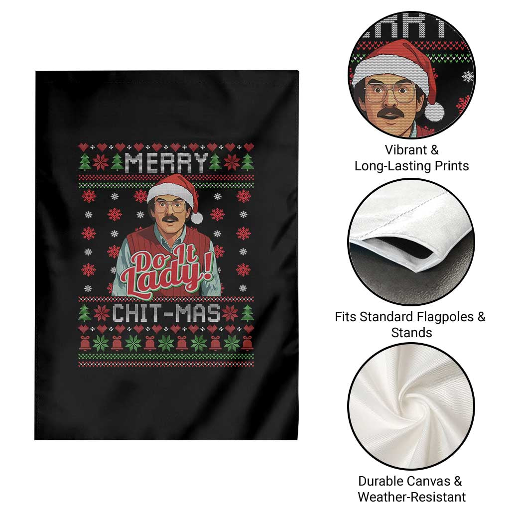 Funny Chit Christmas Garden Flag Merry Chit Mas Do It Lady Ugly Xmas - Wonder Print Shop